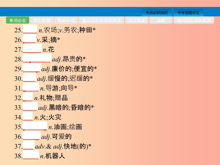 （课标通用）安徽省2019年中考英语总复习 第二部分 七下 第5课时 Unit 9-12课件.ppt_第4页