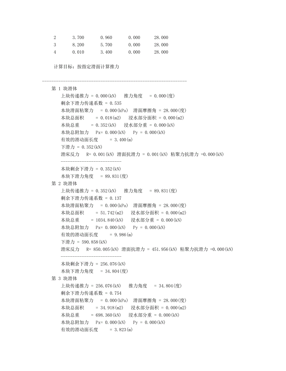 2#路新旧填土滑动面下滑力计算书_第4页