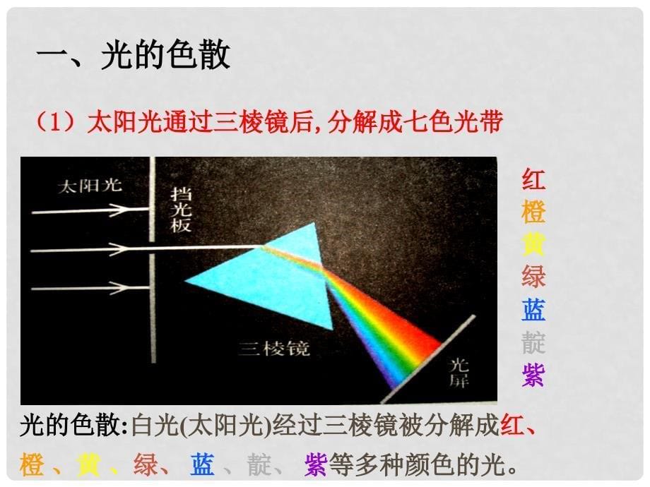 重庆市涪陵九中八年级物理上册《4.5 光的色散》课件 新人教版_第5页