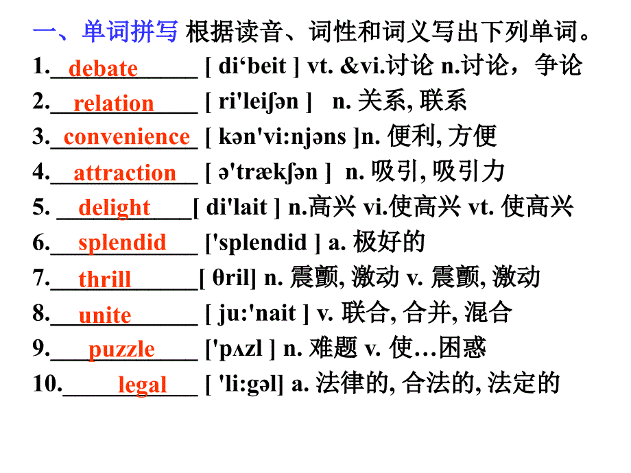 人教版新课标英语必修5_unit2复习课件_第3页