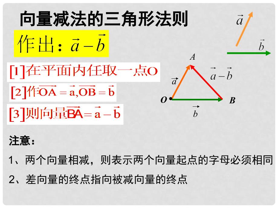 内蒙古满洲里市第七中学高中数学 第二章平面向量《向量减法练习》课件 新人教A版必修4_第1页