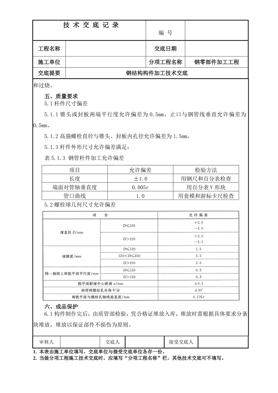 钢结构构件加工技术交底_第4页