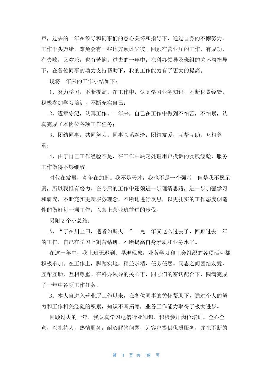 营业员年度工作总结2023（27篇）_第3页