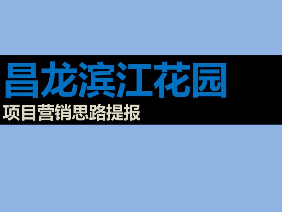 精品重庆南滨路昌龙滨江花园项目营销思路提报_第1页