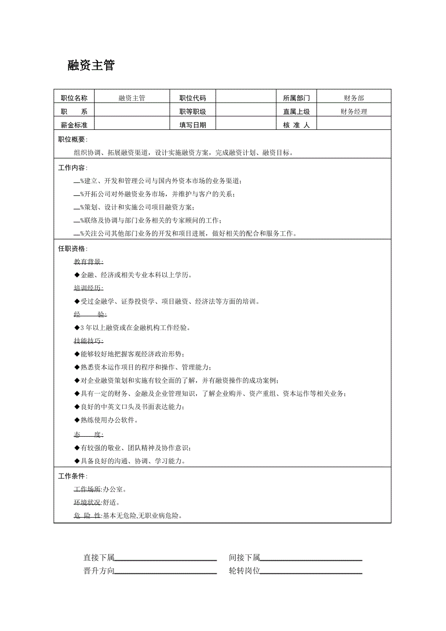 【精品文档】融资主管岗位职责1_第1页