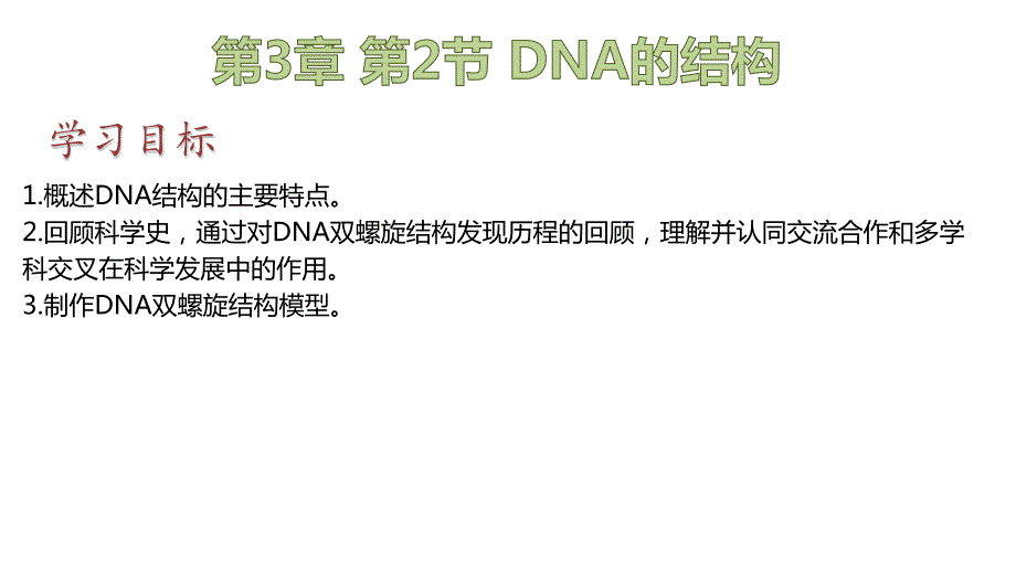 【高中生物】DNA的结构课件+高一下学期生物人教版必修2_第1页