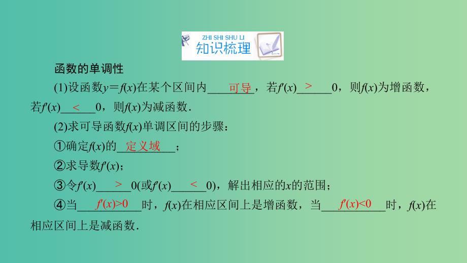 2020高考数学一轮复习第二章函数导数及其应用第12讲导数在研究函数中的应用第1课时导数与函数的单调性课件.ppt_第4页