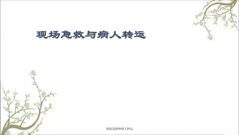 现场急救和病人转运课件_第1页