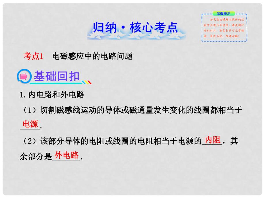 （广西专用）高考物理一轮复习 12.3电磁感应的综合应用（一）课件 新人教版_第2页