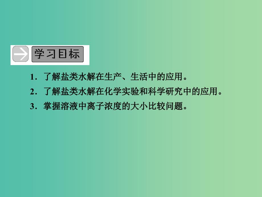 高中化学 专题3 第3单元 第2课时 盐类水解原理的应用课件 苏教版选修4.ppt_第3页