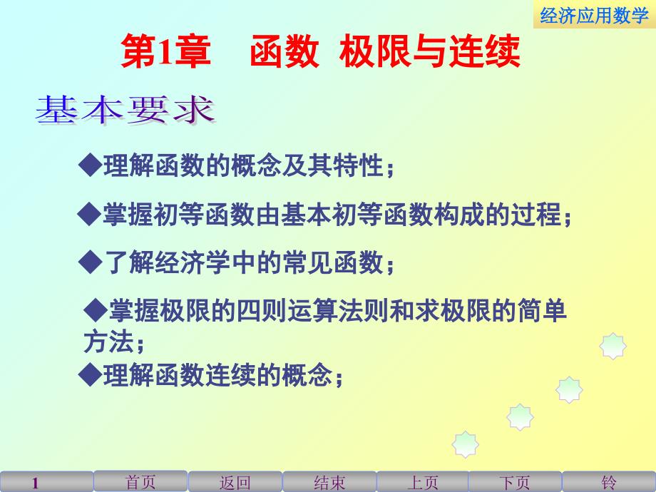 经济应用数学课件1.1函数PPT文档资料_第1页