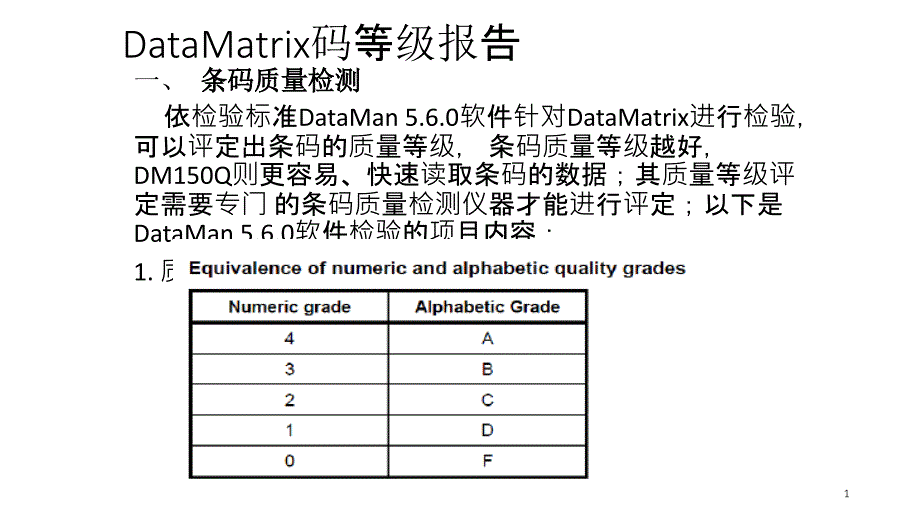 DataMatrix码等级报告_第1页