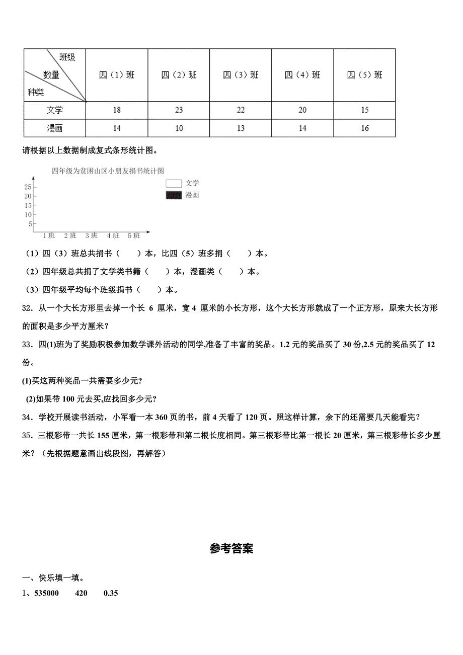 2022-2023学年永州市双牌县数学四下期末联考模拟试题含解析_第4页