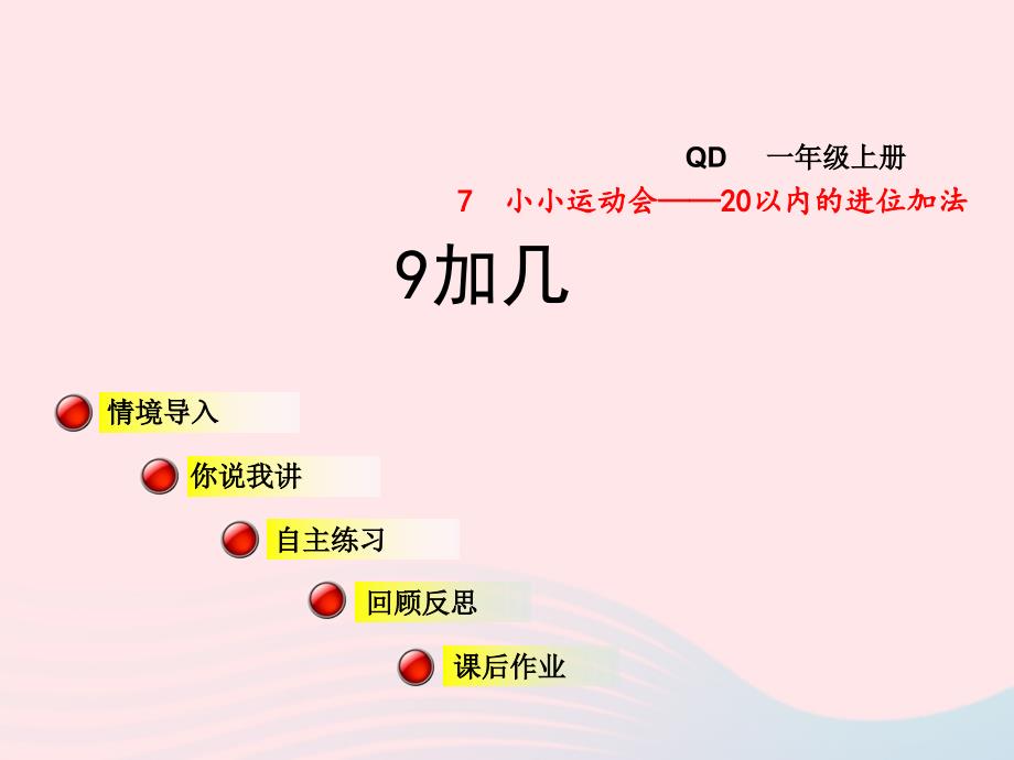 一年级数学上册第七单元信息窗19加几课件青岛版_第1页