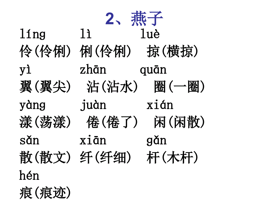 部编小学语文三年级下册《燕子》识字写字教学ppt课件_第3页