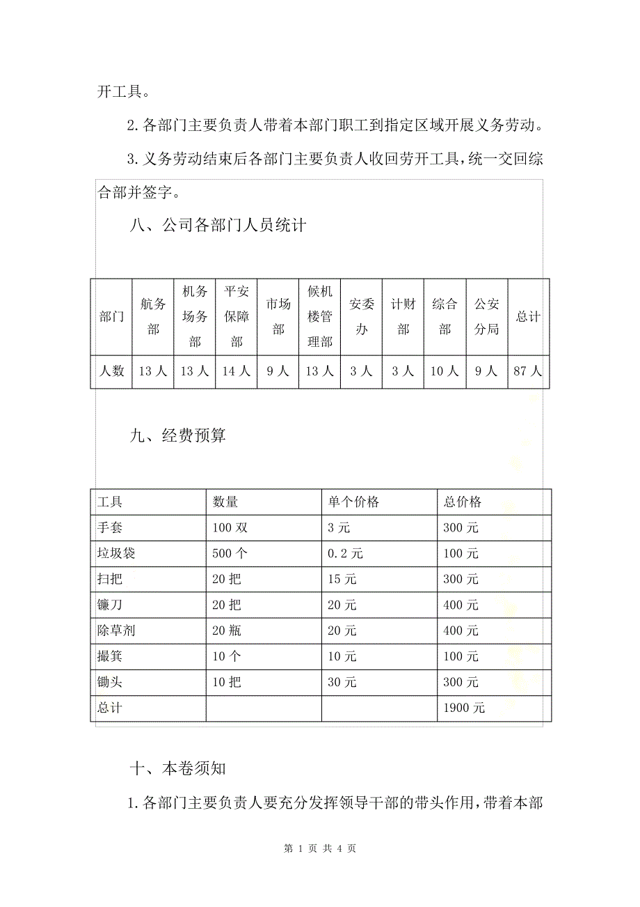 最新关于组织公司职工参加义务劳动的活动方案_第3页