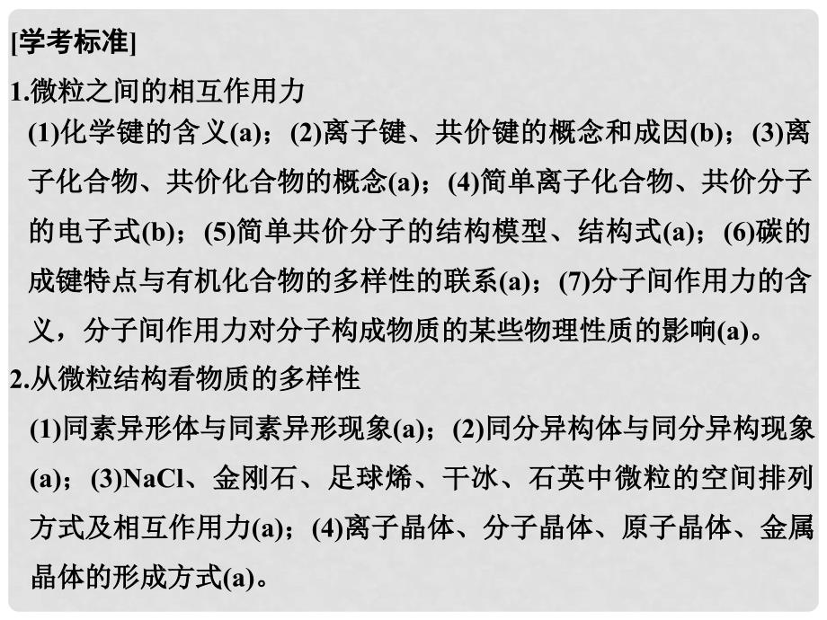 高考化学总复习 第十单元 微粒之间的相互作用力与物质的多样性课件 新人教版_第2页