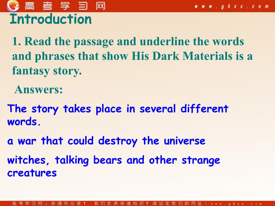 Module 2《Fantasy Literature—Philip Pullman》cultural corner and task课件4（46张PPT）（外研版选修6）_第3页