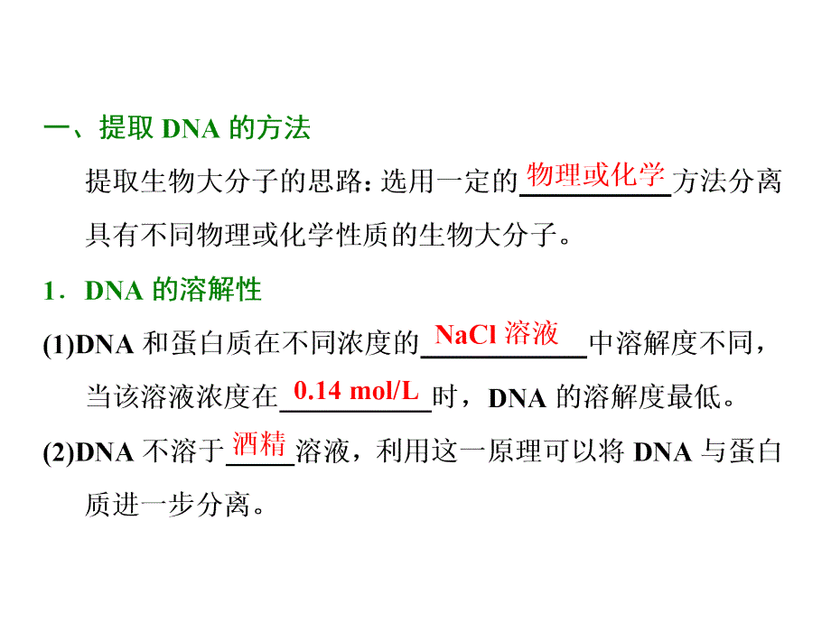 高二生物人教版选修一教学课件：专题五　课题1　DNA的粗提取与鉴定_第3页