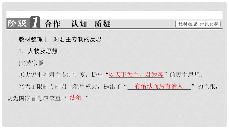 高中历史 专题1 民主与专制的思想渊源 3 近代中国对民主的理论探索课件 人民版选修2_第3页