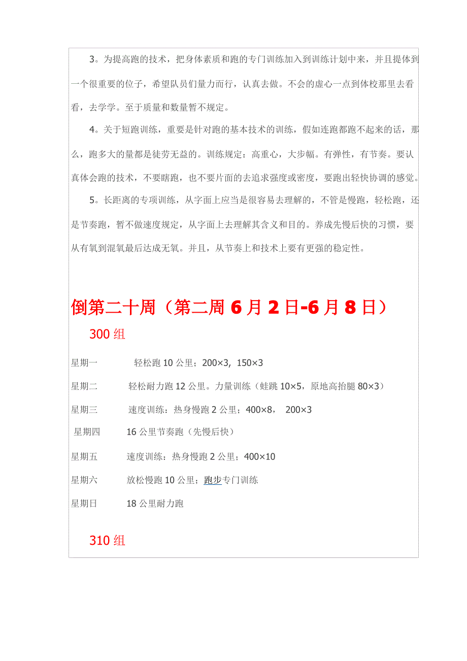 不同目标马拉松周训练计划_第4页