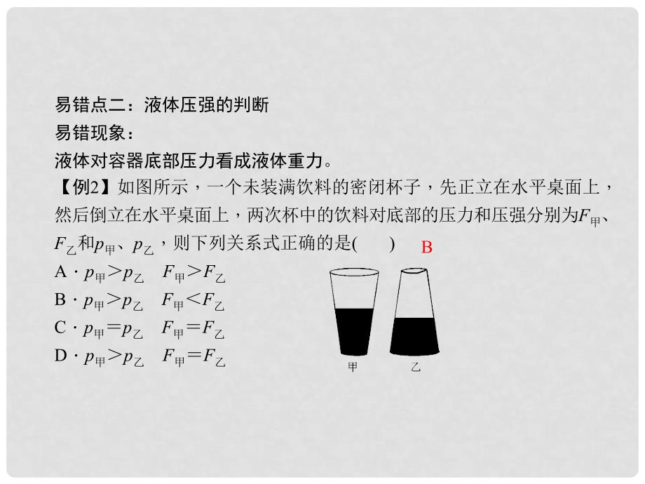 原八年级物理下册 第9章 压强易错新课堂课件 （新版）新人教版_第4页