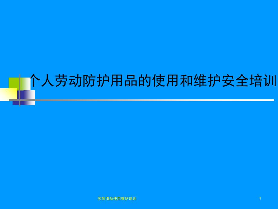 劳保用品使用维护培训课件_第1页