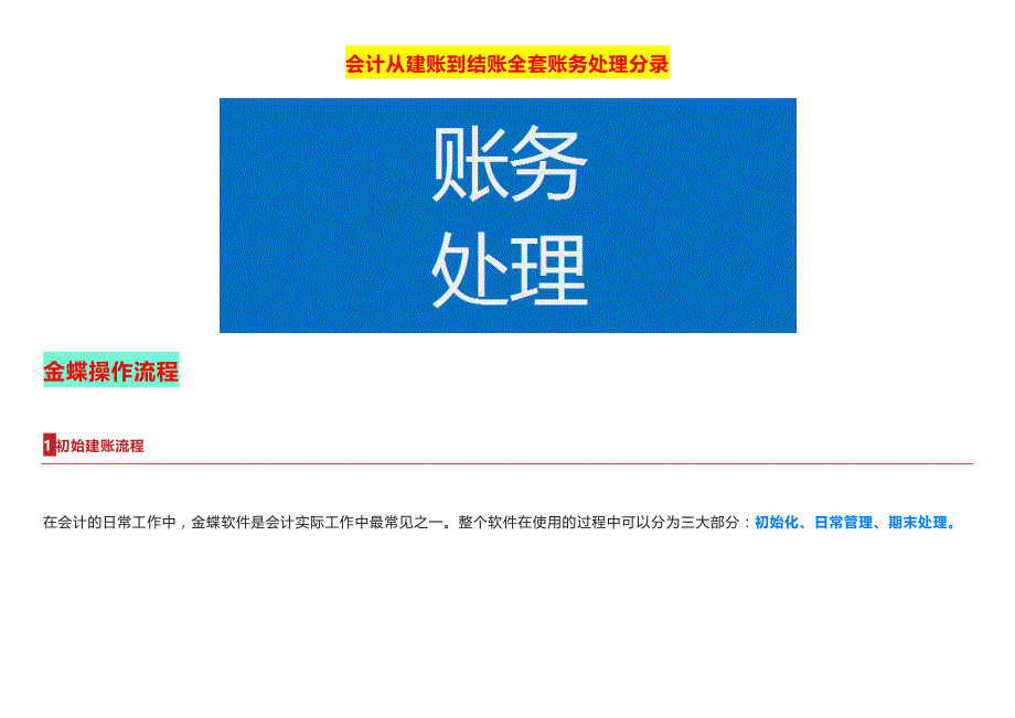 商业会计从建账到结账的账务处理流程_第1页