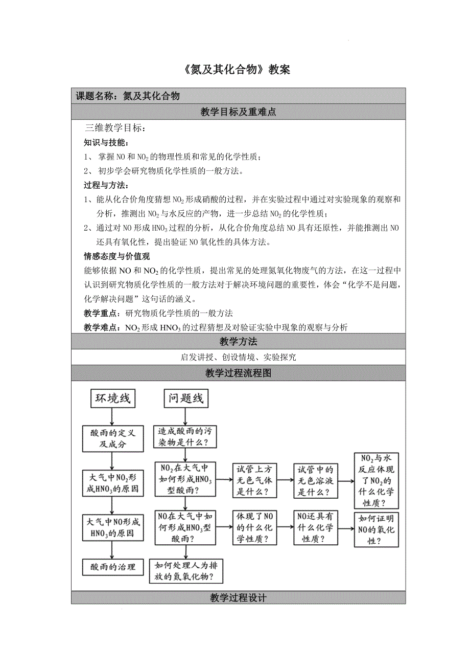 【教案】第五章第二节氮及其化合物教学设计高一下学期化学人教版（2019）必修第二册_第1页