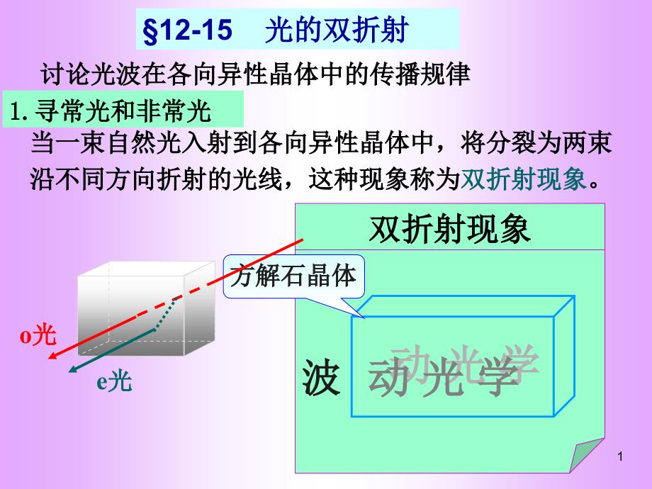 大学物理课件：12-15,16,17 光的双折射_第1页