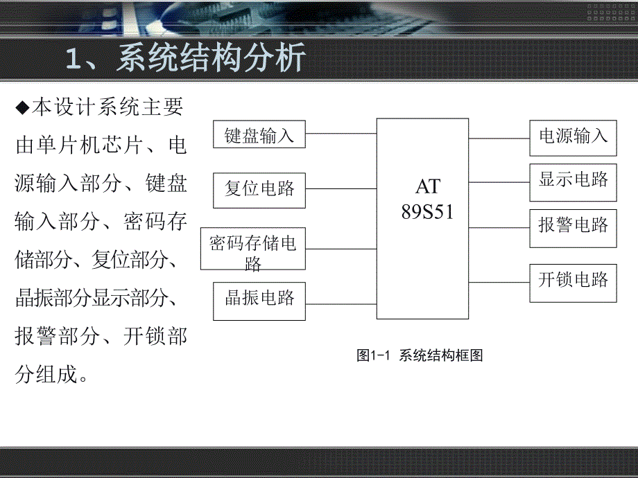 毕业答辩基于单片机的电子密码锁设计PPT_第2页