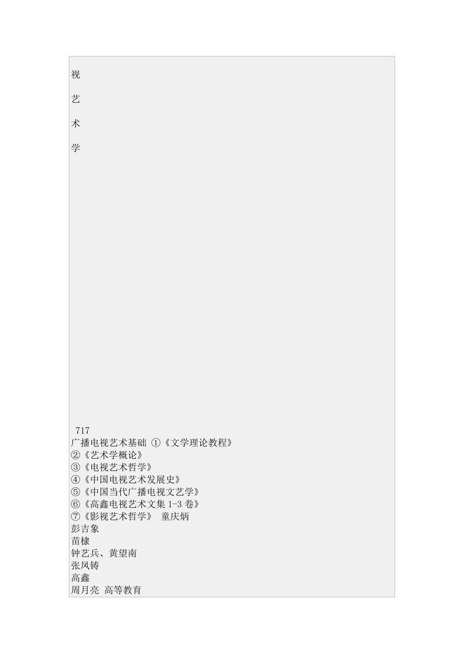 中国传媒大学广播电视艺术学考研方向及考试科目、参考书目_第4页