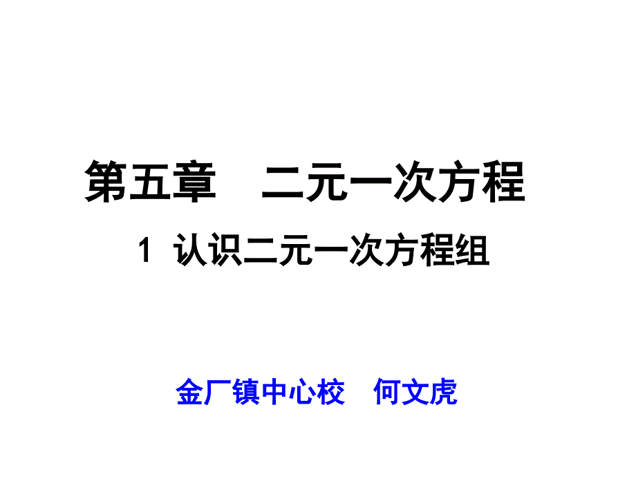 认识二元一次方程组公开课课件_第1页