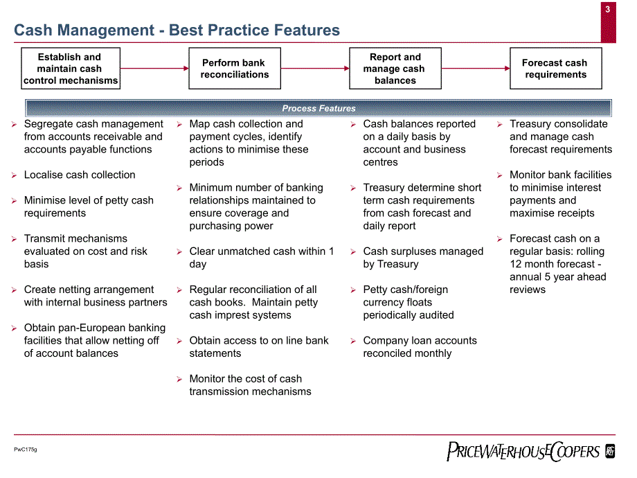 普华永道-财务管理最佳实践之现金管理_第3页