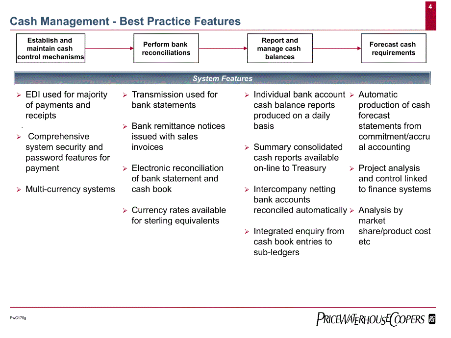 普华永道-财务管理最佳实践之现金管理_第4页