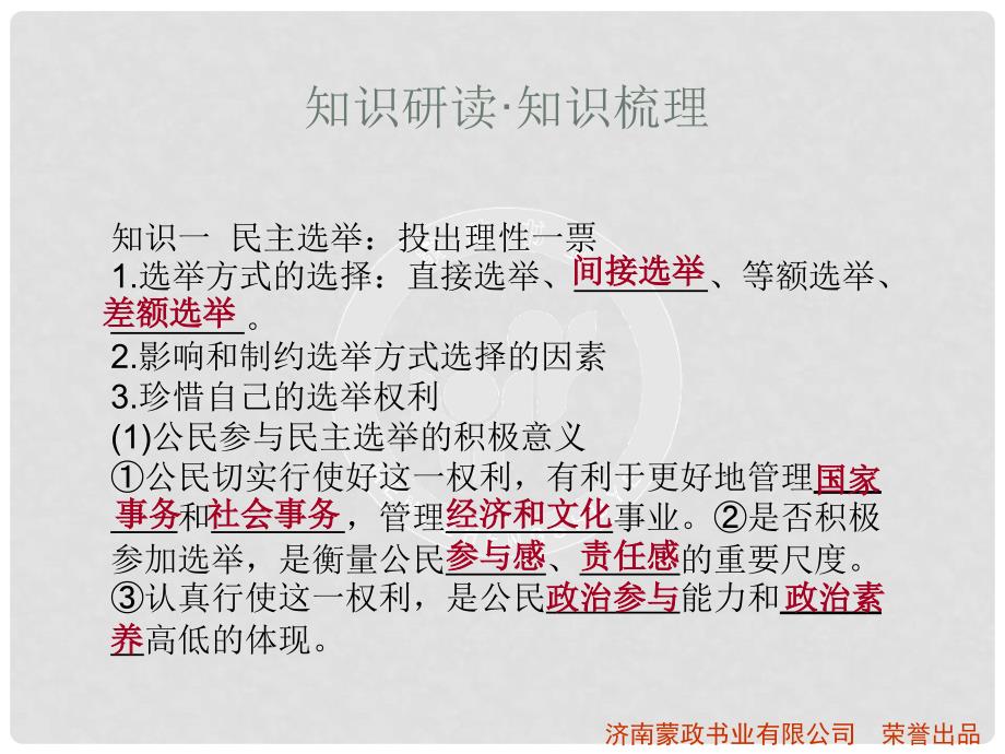 高考政治 1.2 我国公民的政治参与课件 新人教版必修2_第4页