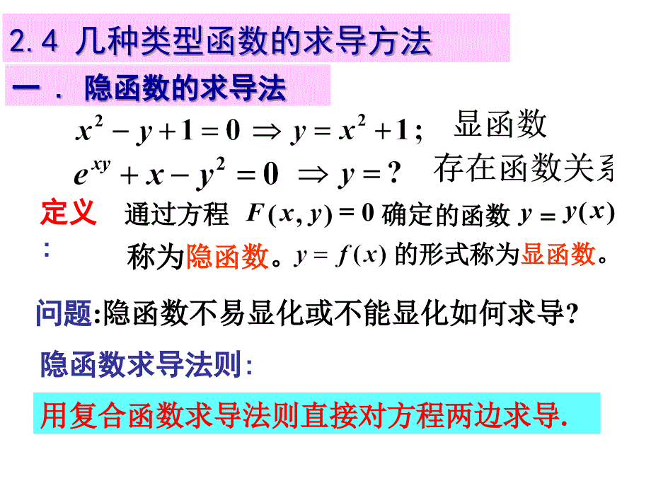 几种类型函数的求导方法_第1页