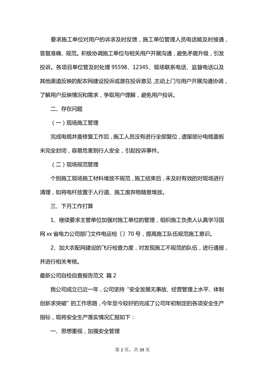 最新公司自检自查报告范文_第2页