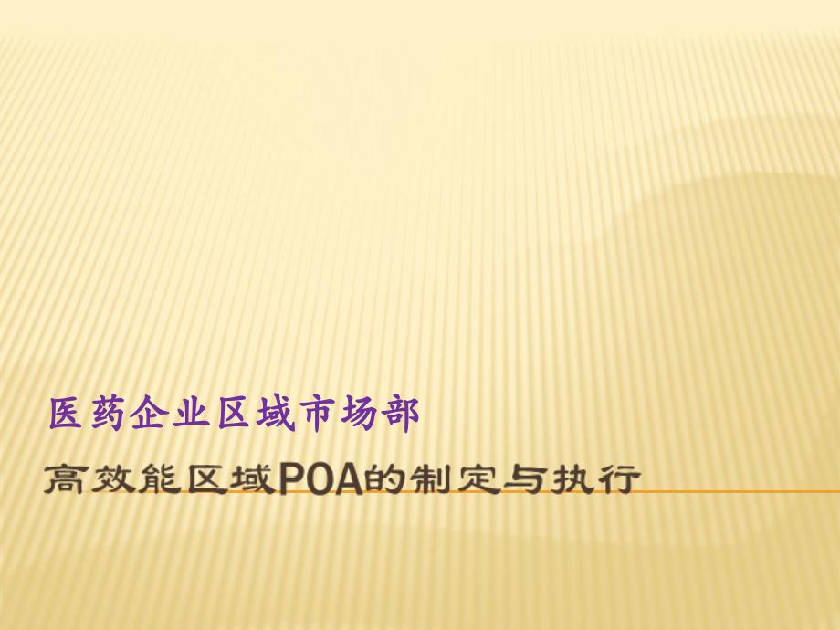 医药区域产品经理项目与行动计划制定POA_第1页