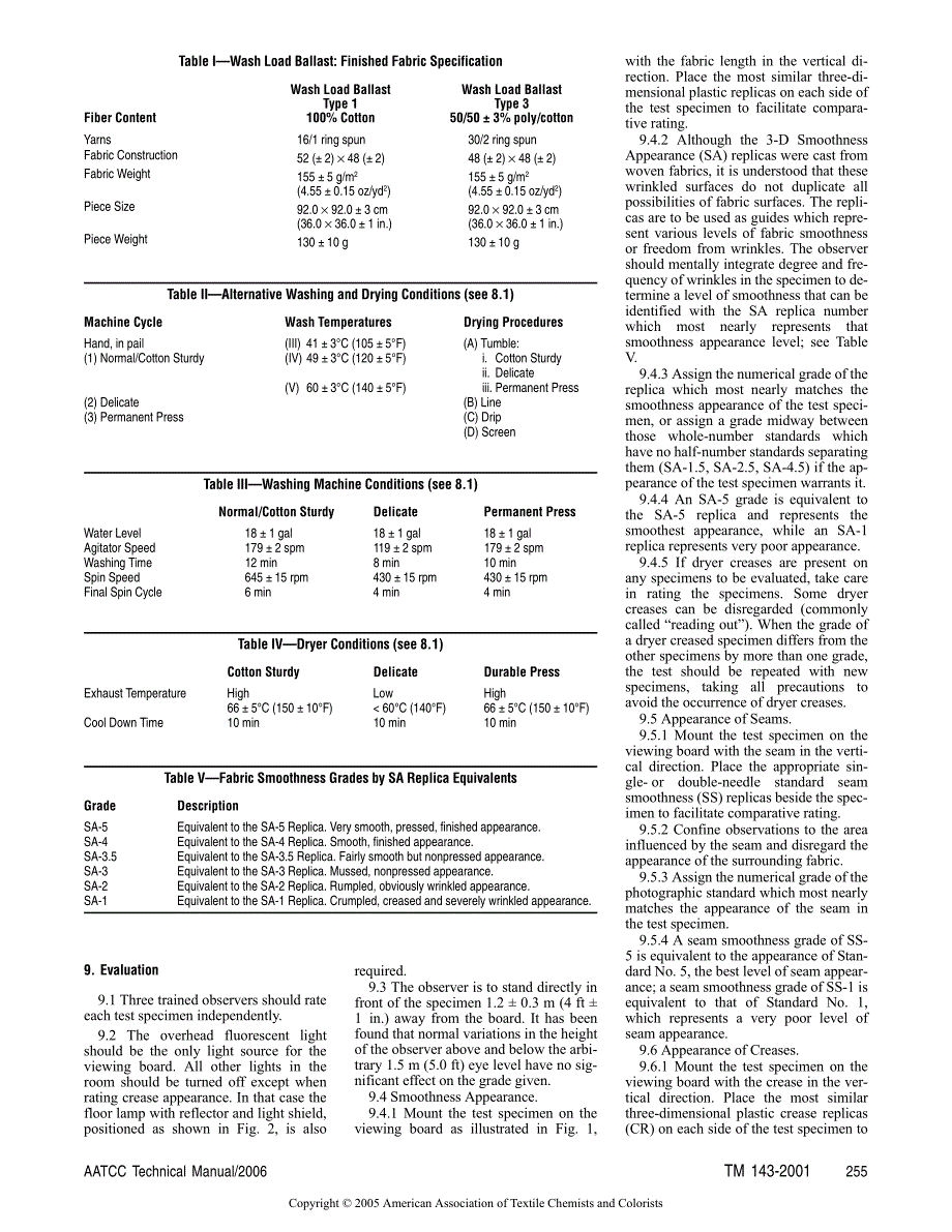 AATCC 143 衣服和其他纺织成品多次家洗后的外形_第4页