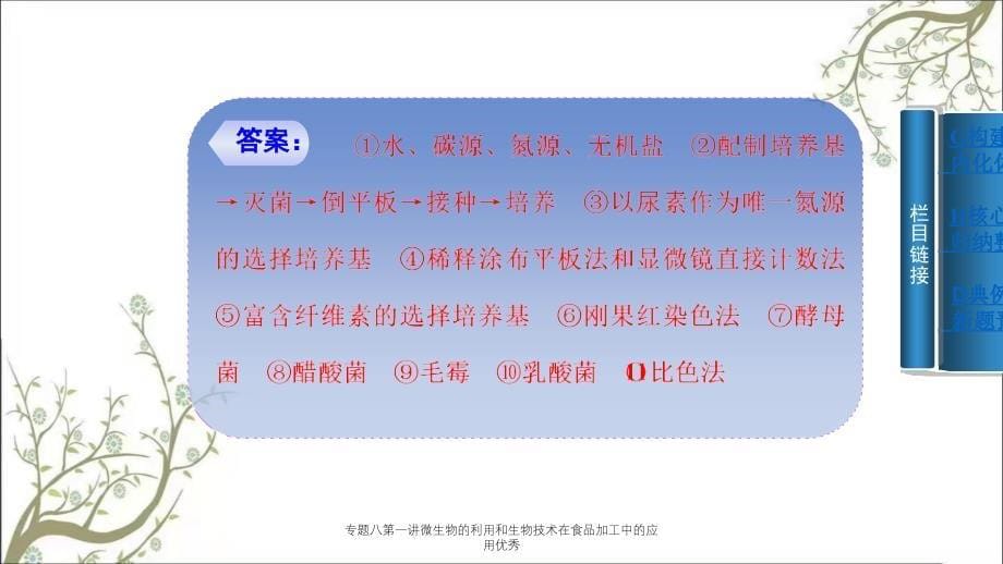 专题八第一讲微生物的利用和生物技术在食品加工中的应用优秀_第5页