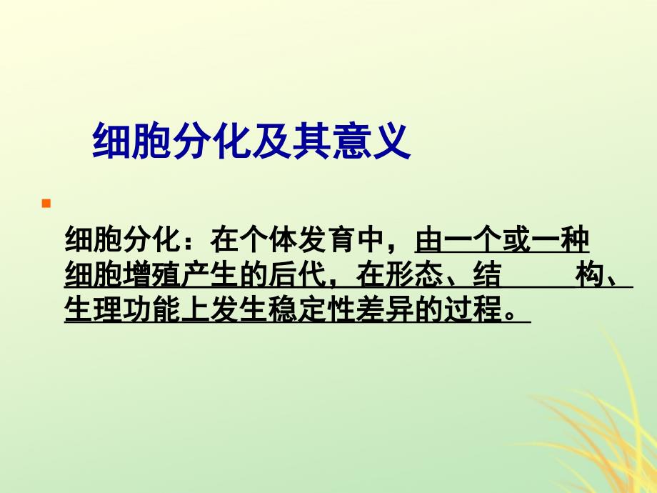 高中生物专题6.2细胞的分化同步课件新人教版必修1_第3页