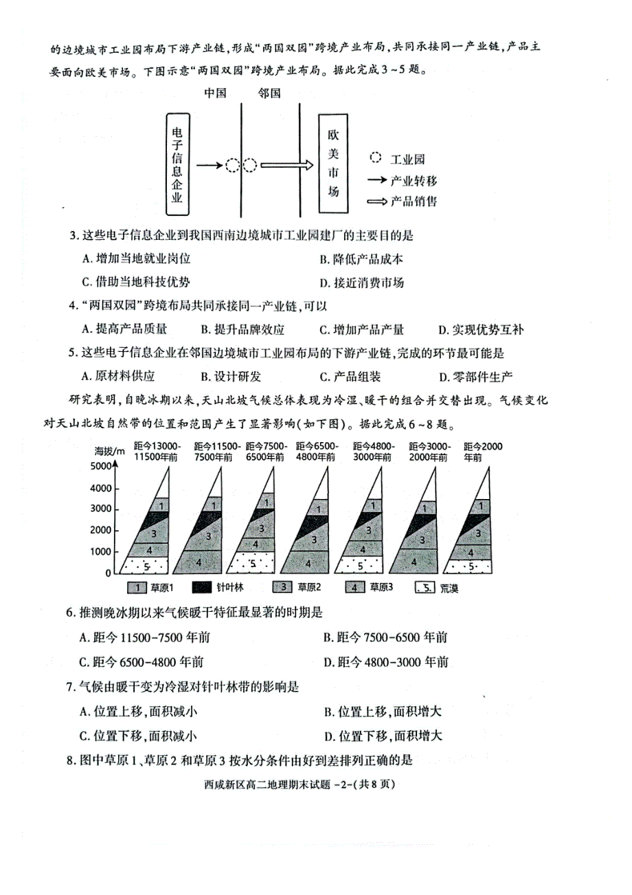 陕西省西咸新区2022∽2023高二下学期期末质量检测地理试卷+答案_第2页