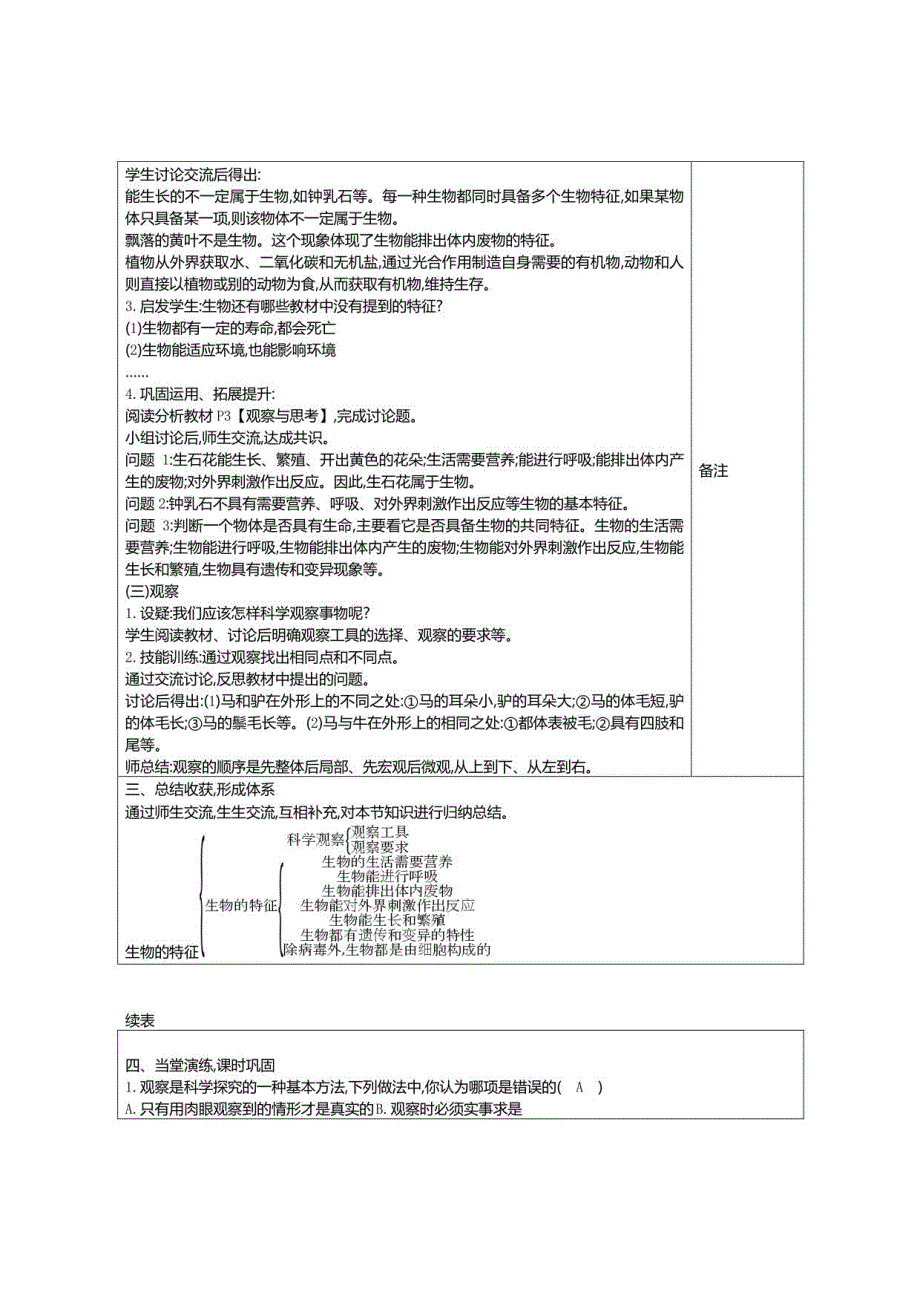 2023年人教版七年级上（全册）生物教案_第2页