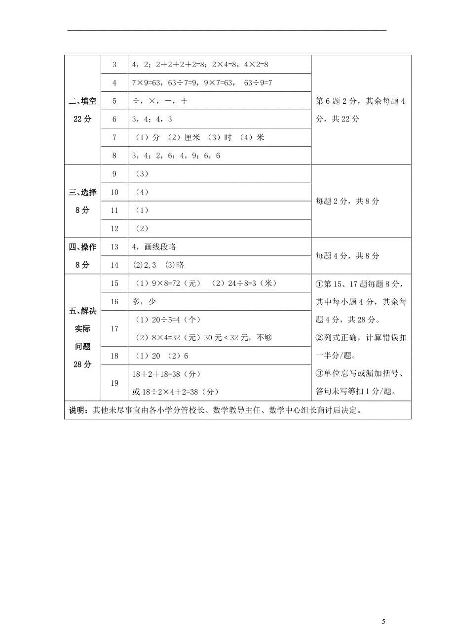 二年级数学上册 期末检测题 苏教版_第5页