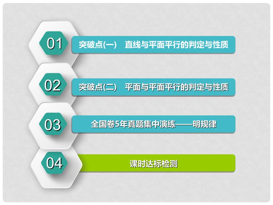 高考数学一轮复习 第八章 立体几何 第三节 直线、平面平行的判定与性质实用课件 理_第2页