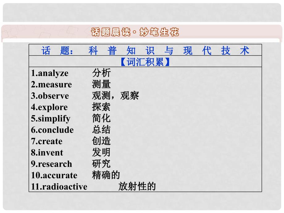 高考英语一轮复习 第一部分 基础考点聚焦 Unit1 Great scientists课件 新人教版必修5_第2页