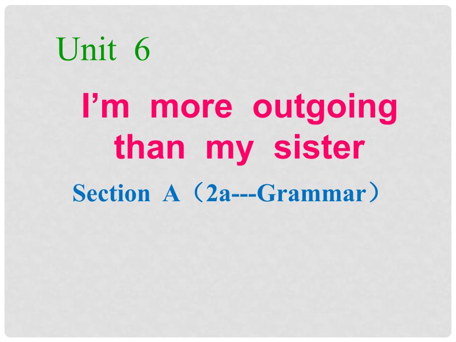 湖北省麻城市集美学校八年级英语上册 Unit 6 I’m more outgoing 课件 人教新目标版_第1页