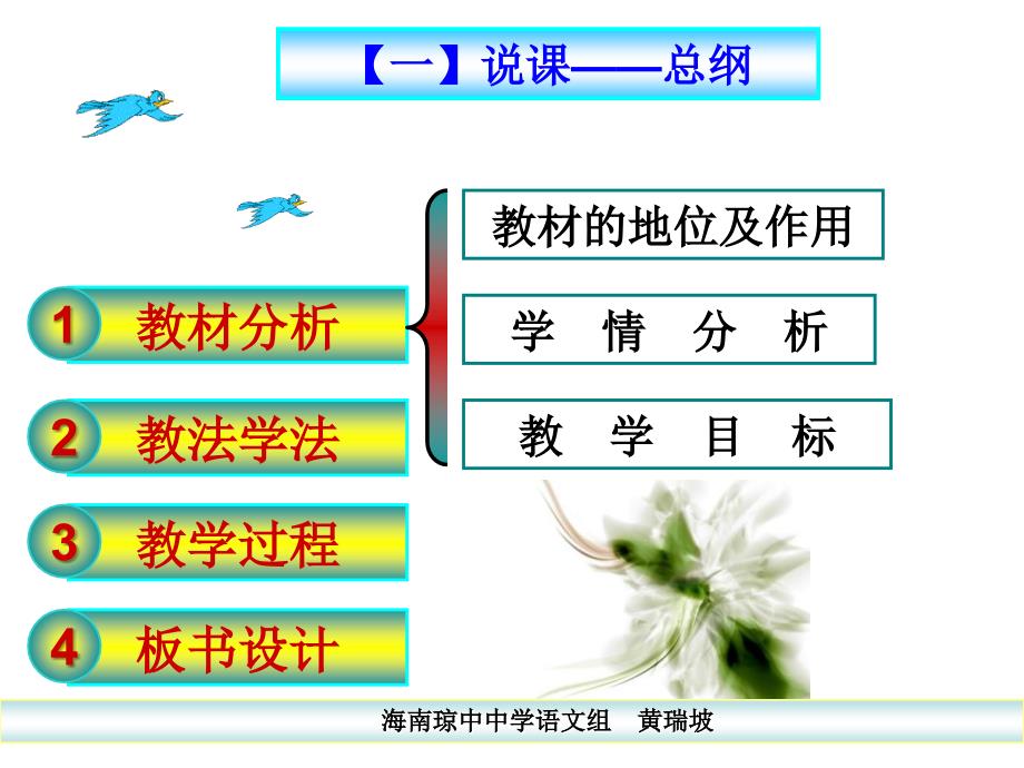 高中语文说课课件定风波黄瑞坡_第2页