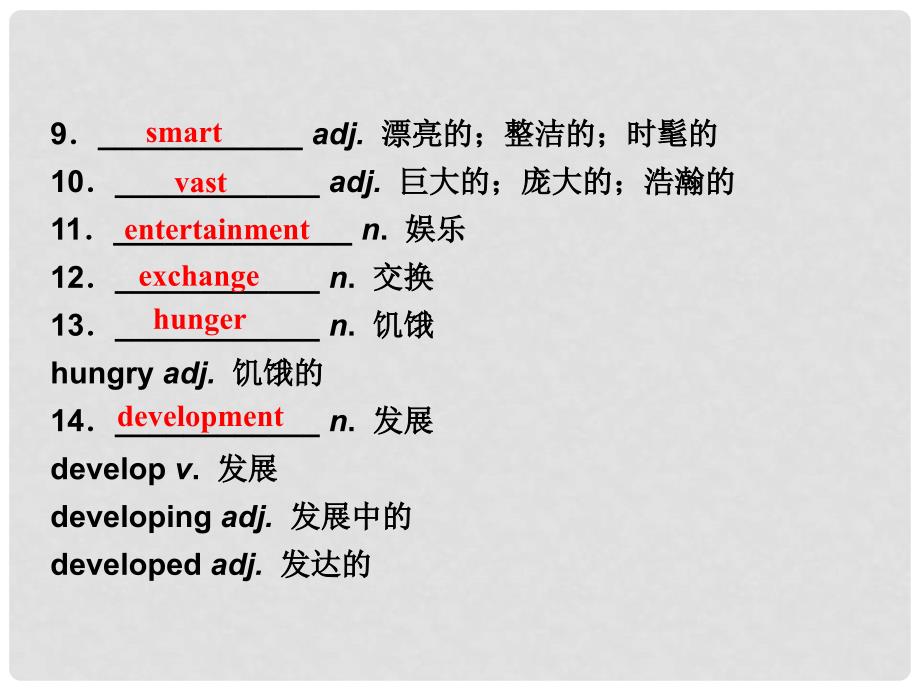 山西省运城市康杰中学高考英语 基础考点聚焦 Module 2 Developing and Developed Countries复习课件 外研版必修3_第3页